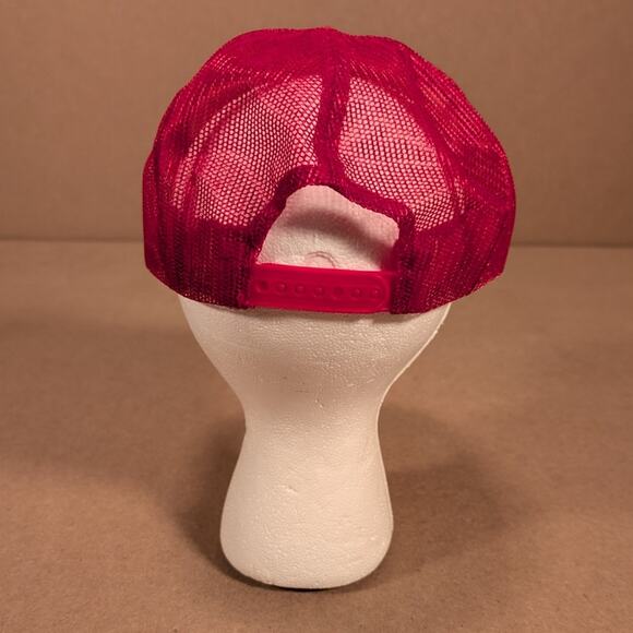 Vintage 90s Haddix Lumber Hat Red Mesh Snapback Trucker Cap Mad Hatter Sri Lanka - Picture 8 of 8